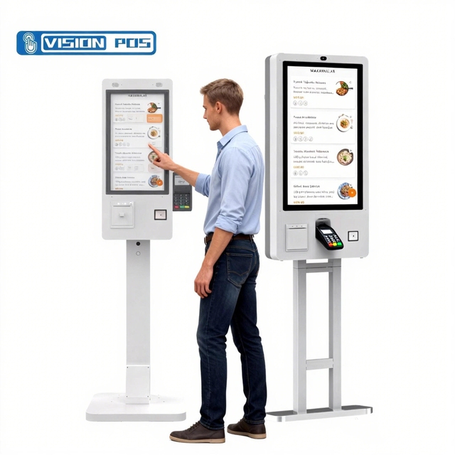 21.5/27/32 Inch Self Ordering Kiosk Restaurant Waterproof POS System SDK Facial Recognition 10-Point Touch Screen QR Code