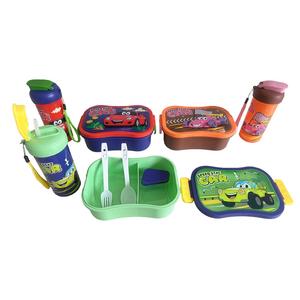 Lot de boîtes bento et gourdes réutilisables en plastique pour enfants, sans BPA, qualité alimentaire, pour l'école - Product Image 5