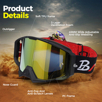 Lunettes de moto tendance Las Vegas Reno Nevada 1000 Mile Edition, protection UV400, verres anti-buée, sangle réglable pour