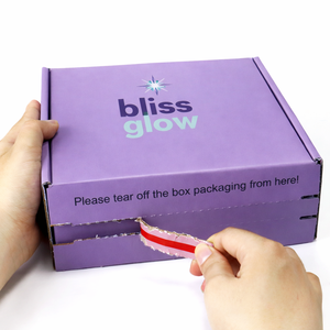 Boîtes d'emballage DTC pour masques de nuit et soins de la peau, boîtes d'expédition à bande déchirable, option E B Flute, logo personnalisé - Product Image 6