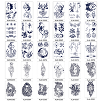Semi-Permanente Waterdichte Papieren Tattoo Stickers Plantaardige Grote Ontwerpen Kruidenvruchtensap Niet-Giftige Body Art Face Mouw