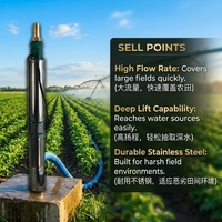 Pompe submersible pour puits profond 3HP 380V, 4 pouces, en acier inoxydable, haute pression, pour l'irrigation agricole et l'utilisation industrielle