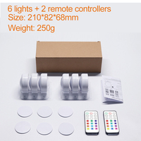 Lampe Led de placard Rechargeable avec télécommande, montage magnétique intégré, rondelles à couleur changeante, rvb, idéal pour un placard