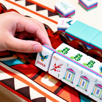 Tuiles de Mahjong Américaines Blanches Minimalistes, Motif Graffiti Doodle à Ligne Unique, Ensemble de Mahjong Personnalisé pour Jeu de Table à Domicile ou en Soirée