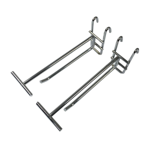 Professional Adjustable Chrome Plated Metal Slot Board Hanger 26.0 Lb+ Capacity for Retail Outlet Wall Mounted <b>Display</b> System - Product Image 4