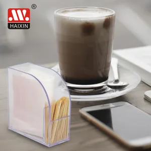 Haixing Hot Selling Hotel And Kitchen PS Clear Napkin Table Plastic Table Paper Napkin Holder Tissue Box