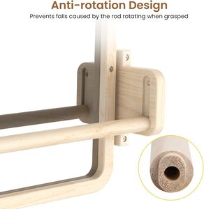 Specchio Montessori con Barra, Giocattolo per Bambini per Imparare a Stare in Piedi, Cornice in Legno Naturale, Barra Regolabile per Coordinazione Infantile, Piccolo Specchio - Product Image 4