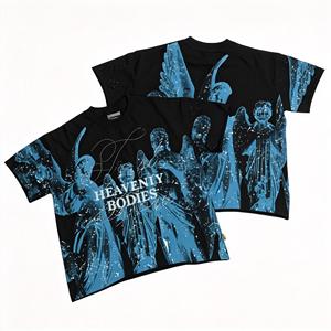 T-shirt court personnalisé 2026, dernière collection, 100 % coton, avec strass et motifs graphiques, impression numérique, manches courtes, pour hommes, style streetwear - Product Image 1