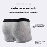 Vente en gros Sous-vêtements collés solides en coton pour hommes Short antibactérien personnalisé Plus Size Lingerie Comfort Boxer Briefs pour hommes