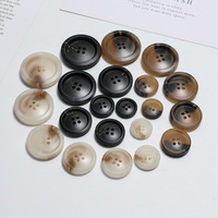 Bouton en résine imitation corne de luxe, bouton à 4 trous pour manteau et costume en laine, boutons durables à motif écaille de tortue