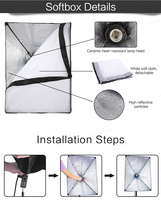 Matériel en alliage d'aluminium et nylon Kit d'équipement de photographie Softbox Lighting Stand Cantilever Tripod Photo Studio Background Support