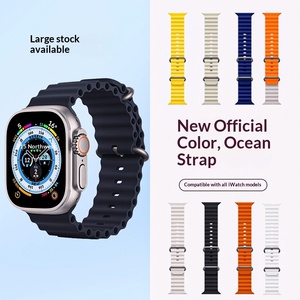 Cinturino Ocean in Silicone per Tutte le Serie <span class=keywords><strong>Apple</strong></span> IWatch, Doppia Fibbia in Titanio, 17 Colori, Cinturino Leggero e Resistente - Product Image 3
