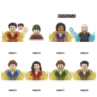 Figurines de personnage de dessin animé en mini-blocs de construction, en briques ABS imprimées, à assembler soi-même, collectionnables, pour bureau, cadeau de vacances