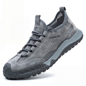 Chaussures de sport pour hommes à lacets, imperméables, en cuir véritable, respirantes, avec doublure en coton, souples, résistantes à la compression et aux perforations - Product Image 2