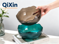 Chinees fabrieksgemaakte, op maat geïnjecteerde, milieuvriendelijke snack schaal met plantenpatroon, celadon fruitbord, BPA-vrij voor feestjes en thuisgebruik