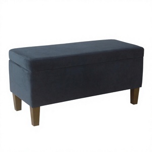 European Style Fabric Upholstery Modern Wood Storage Ottoman for <b>Bedroom</b> Furniture Nordic Storage <b>Stool</b> - Product Image 2