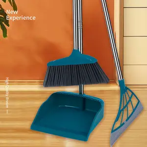 TDF家用清洁防风塑料材料长柄扫帚和簸箕套装