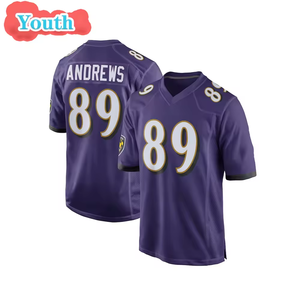 BAL gençlik 4 Zay çiçekler 8 Lamar Jackson 22 Derrick Henry 52 Ray Lewis 14 Hamilton çocuklar çocuk dikişli sınırlı futbol forması - Product Image 6