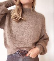 Pull Col Montant Épais en Mohair pour Femme, Tricoté, Personnalisé Fabricant 2026