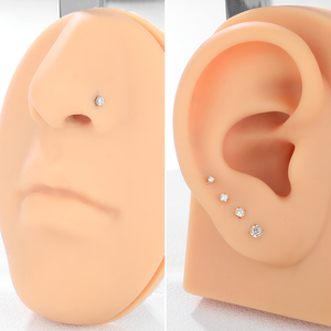 Piercing per Naso Getta in Titanio 18G/20G con Zirconi 1.5/2/2.5/3mm, Orecchini per Naso con Pietre CZ - Product Image 6