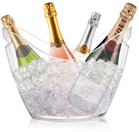 Refroidisseur de bière et de vin en plastique transparent rétro bouteille de boisson seau à glace extérieur et intérieur bacs à boissons pour bars OEM Factory Direct