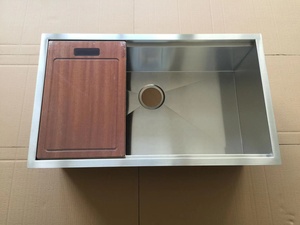 Fregadero de cocina de un solo lavabo, cuadrado, acero inoxidable, acabado satinado 304 - Product Image 5