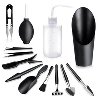 Mini kit de jardinage 13 pièces pour repiquage, en plastique et acier inoxydable, écologique, pour l'entretien des plantes succulentes et le jardinage miniature