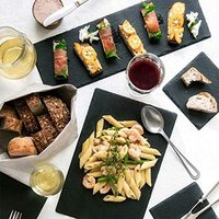 Lot de 6 sous-verres en verre d'ardoise petits sous-verres en pierre Mini plateau de service pour l'emballage de vaisselle de décoration de table à la maison