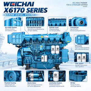 Moteur de propulsion marine X6170ZC756-5 556 kW 756 CV 1500 tr/min, 6 cylindres, refroidissement par eau, diesel, pour bateau de pêche, <span class=keywords><strong>remorqueur</strong></span> - Product Image 4