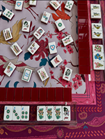 Jeu de Mahjong Américain en Acrylique 3 Couches, 160 Tuiles, Thème Portrait de Femme Vintage Mid-Century, Thé de l'Après-midi, Logo Personnalisé, Vente en Gros