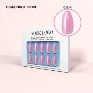 Kit de Uñas Postizas Cortas con Diseño de Ojo de Gato, 15 Tamaños, con Logotipo Personalizado, Puntas de Gel Brillante, Kit de Manicura Rápida - Product Image 5