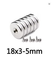 Aimant en néodyme fraisé 12x3 15x3 15x4 15x5 18x5, trou de 4mm 5mm, aimant rond magnétique, aimant permanent en terres rares NdFeB