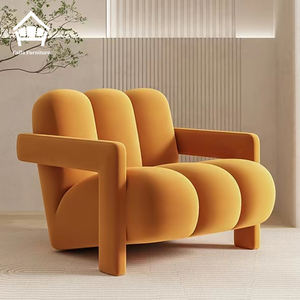 Nordic New Design Cream Style Modern Fabric Leisure Chair Lounge <strong>Armchair</strong> for Living Room Hotel <strong>Rest</strong> Area Beauty Salon - Product Image 1