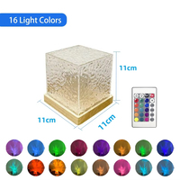 Ocean Wave Aurora Projecteur Lumière 16 Couleurs Dynamique Rotatif Flamme Cristal Lampe Avec Télécommande Rgb Dimmable pour Salon Décor