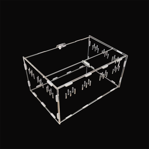 Acrylic Snake Frog Feeding Box Reptile Pet Feeding Box Plastic Reptile Terrarium Display Case