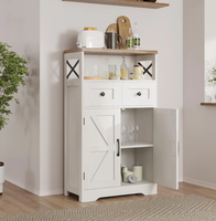 Landhaus-Aufbewahrungsschrank mit Schubladen und Verstellbaren Regalen Holz-Sideboard Buffet Großhandel für Küche Esszimmer Wohnzimmer
