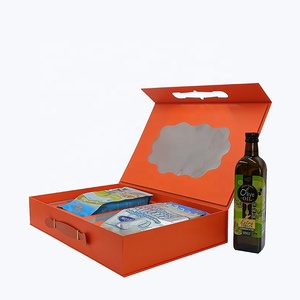 Luxury art paperboard food packaging <b>magnetic</b> gift <b>box</b> with window transparent plastic PVC - Product Image 4