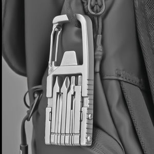 Outil multifonction 13 en 1 en acier inoxydable, outils pliants pour l'extérieur, tire-bouchon, tournevis, clé à molette, couteau, porte-clés - Product Image 1