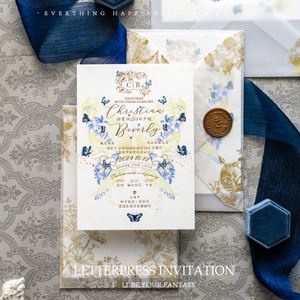 Invitaciones de Boda de Alta Gama Museum Love 2026, Estilo Europeo Morado, Invitaciones Personalizadas con Estampado Dorado en Letterpress - Product Image 2