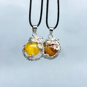 Wholesale dragon entangled ball pendant dragon pendant necklace animal pendant necklace for women jewelry