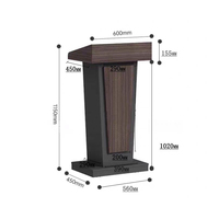 Pupitre de Conférence Classique en Bois, Support de Discours, Pupitre d'Église, Pupitre à Microphone pour Événements