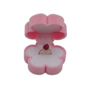 Caja de Anillo de Compromiso de Terciopelo con Forma de Flor, Romántica, Dulce y Lujosa, Marca <span class=keywords><strong>Jiesheng</strong></span>, 2 Colores - Product Image 1