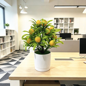Árbol Frutal Artificial Paulon, Bonsái de 20 cm de Altura, Planta en Maceta de Plástico, Naranja, Cereza, Granada, Decoración para el Hogar - Product Image 2