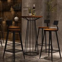 Ensemble table haute et chaises double rondes créatives style café nordique, en fer forgé moderne et simple, pour la maison, l'extérieur, le salon et les restaurants