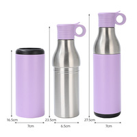 Bouteille d'eau de marque privée 12oz 2 en 1 peut refroidisseur tasse de bière isolation sous vide bouteilles d'eau en acier inoxydable