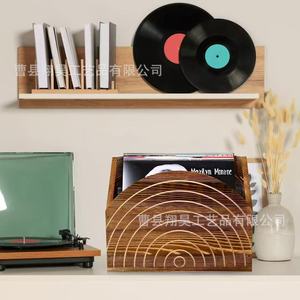 Wooden Vinyl <b>Record</b> <b>Rack</b> Magazine Organizer Desktop Storage Handmade Multipurpose - Product Image 1