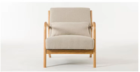 Fauteuil individuel moderne et décontracté avec cadre en bois massif durable et tissu pour cafés, balcons, salon, meubles