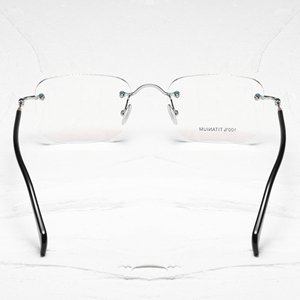 Monturas de Gafas Rectangulares de Titanio con Protección Anti-Luz Azul, Ligeras, Unisex para Adultos, Corrección de Visión - Product Image 6
