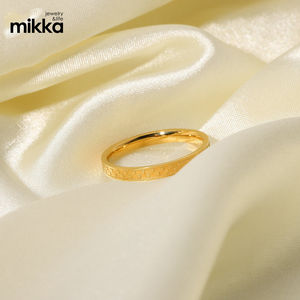 Regalo all'ingrosso dei gioielli dell'anello delle donne della scacchiera dell'acciaio inossidabile placcato oro 18 carati all'ingrosso - Product Image 4