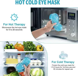 Di vendita caldo gel impacco caldo maschera impacco freddo occhio fold terapia gel di raffreddamento bead maschera per gli occhi